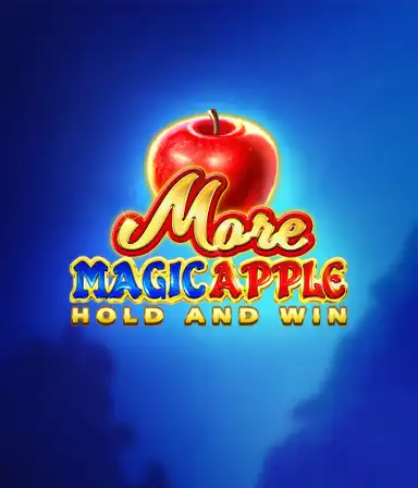 Скриншот игрового автомата More Magic Apple от 3 Oaks Gaming, демонстрирующего волшебный лес с персонажами из сказки, включая замки, магические яблоки и известных сказочных героев. На переднем плане виден название слота More Magic Apple, окруженный яркими и запоминающимися графическими элементами, создающими атмосферу сказочного приключения.